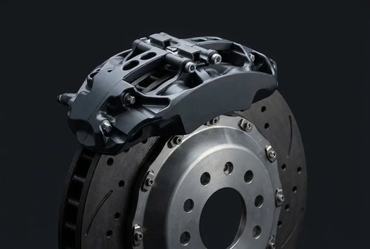 AP Racing Radi-CAL six-piston caliper on a two-piece vented disc.