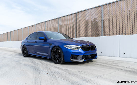 BMW F90 M5 gets lowered on M550i springs + Cosmetics