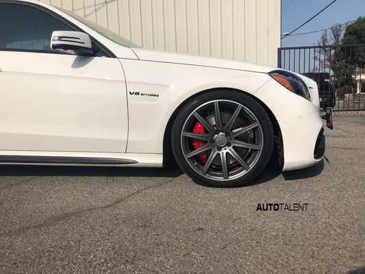 Mercedes W212 E63 AMG receiving new KW Suspension Height Adjustable Springs (HAS)