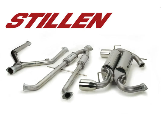 A stillen catback exhaust laid out with their logo