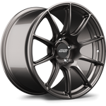 Dark gunmetal alloy wheel with split-spoke design and center cap, isolated on white background - APEX Wheels wheel for 19x10.5 ET44 5x130 - Anthracite