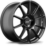 Matte anthracite gray alloy wheel with ten-spoke design and center cap on clean white background - APEX Wheels wheel for 18x9 ET46 5x130 - Satin Black