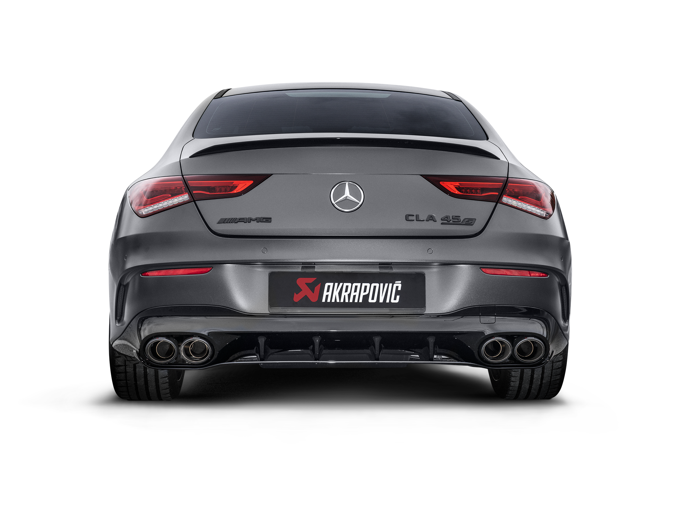 Akrapovic Mercedes-AMG CLA 45 / CLA 45 S (C118) Evo Line Cat Back (Titanium) w/ CF Tips S-ME/T/6H for Mercedes-Benz CLA45 AMG C118 2021-2027, side view