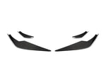 A front wide view of AUTOTECKNIC FRONT BUMPER DRY CARBON CORSA CANARD SET - BMW G80 M3 | G82 M4 2021+ with white background