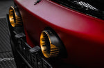 Capristo gold tips with Wicrom black sleeves on a red Ferrari SF90
