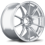 Silver alloy wheel with ten-spoke design and machined finish on clean white background - APEX Wheels wheel for 17x9.5 ET51 5x114.3 - Brushed Clear