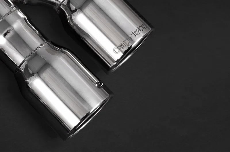 Close-up of Capristo polished stainless tips with Capristo lettering