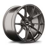 Gunmetal gray alloy wheel with split-spoke design and five-bolt pattern on clean white background - APEX Wheels wheel for 18x10.5 ET22 5x120 - Anthracite