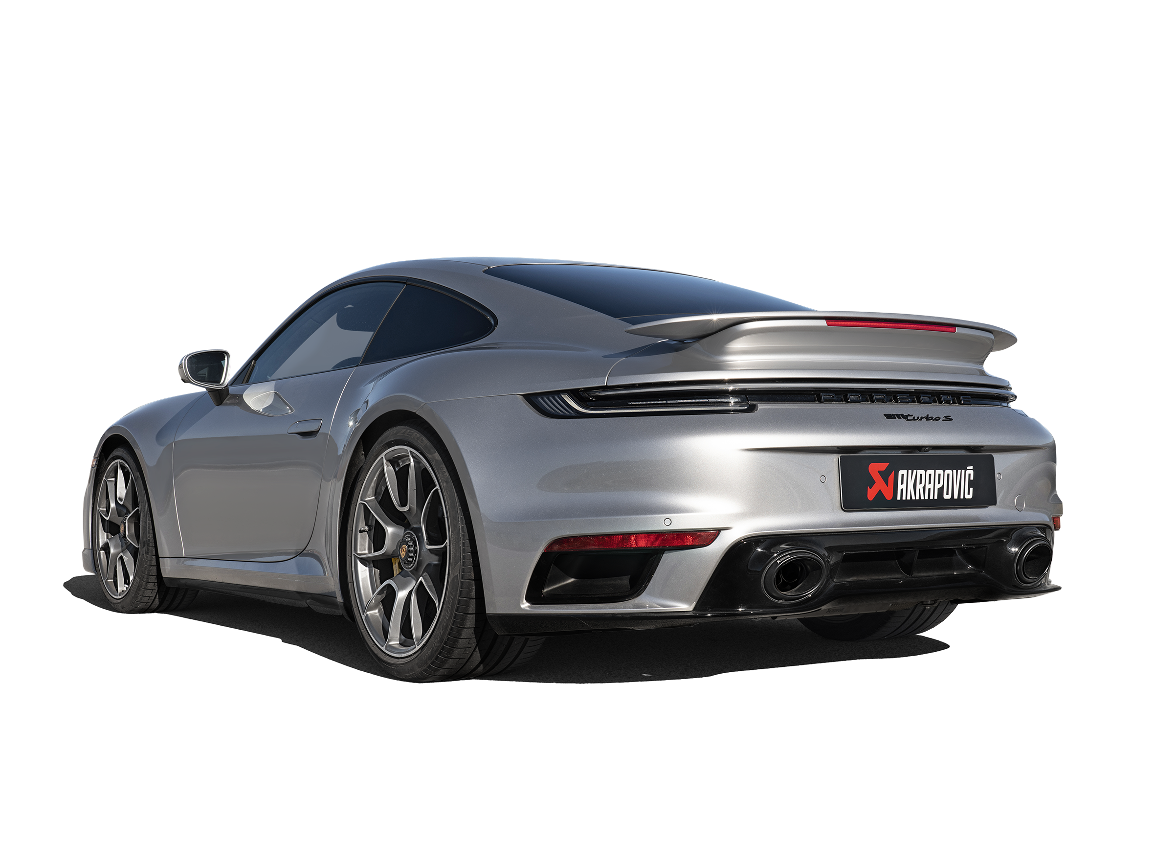 Akrapovic Slip-On Race Line (Titanium) S-PO/TI/19 for Porsche 911 Turbo/Turbo S (992) 2021-2025, rear view