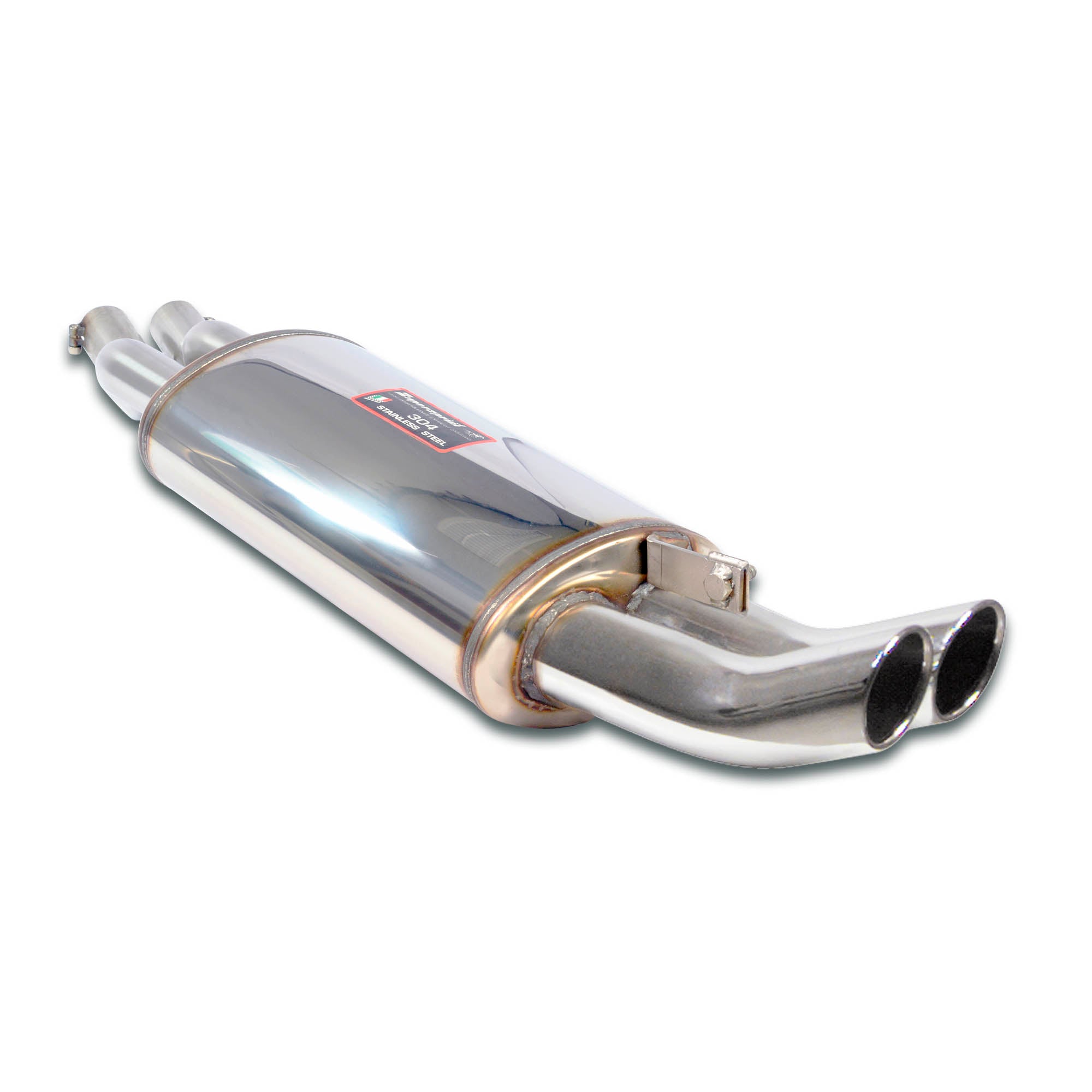 close side view of Supersprint Racing package - B DTM Endpipes for BMW E30 M3 2.3L 1985-1992 with white background