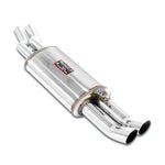 wide side view of Supersprint Rear "Racing" exhaust DTM OO70 for BMW E30 M3 2.3L 1985-1992 with white background