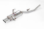 wide side view of Supersprint "Cat.-Back" rear exhaust Racing OO70 for BMW E36 318ti Compact 1994-1995 with white background