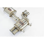 close top view of Supersprint Rear muffler Right - Left "lightweight racing" -13,0 Kg for BMW E46 M3 3.2i Coupé/Cabrio 2001-2006 (Ø60mm - Single Pipe) with white background