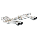 wide top view of Supersprint Rear muffler Right - Left "RACING LIGHT" for BMW E46 M3 3.2i Coupé/Cabrio 2001-2006 (Ø63,5mm - Dual Pipe) with white background