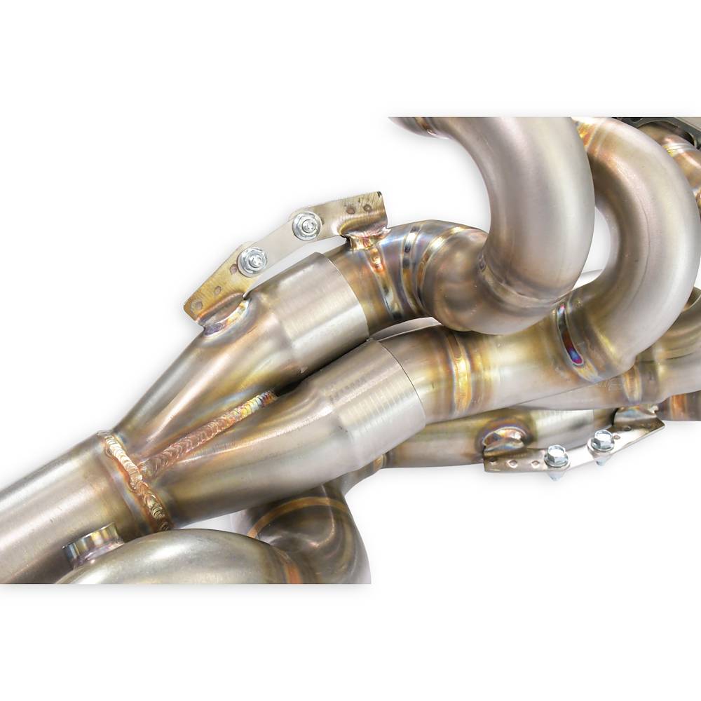 close side view of Supersprint Step Design Manifold (Left Hand Drive) for BMW E36 M3 3.0i 1993-1996 with white background