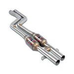 wide view of Supersprint Front exhaust with Metallic catalytic converter 100CPSI for BMW E36 M3 3.2i (Sedan / Coupé / Convertible) 1996 -1999 with white background