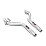 wide over view of Supersprint Right & Left Front Pipes Kit for BMW E90 M3 2007-2011 (Replaces Catalytic Converter) with white background