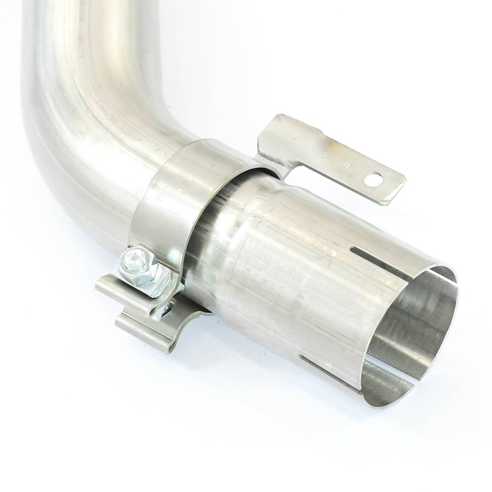 close view of Supersprint Front exhaust with Metallic catalytic converter right + left for BMW E90 M3 2008-2011 4.0 V8 with white background