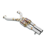 wide view of Supersprint Front exhaust with Metallic catalytic right + left 100 CPSI for Alpina B8 (E36) 4.0i V8 1995-1999 with white background