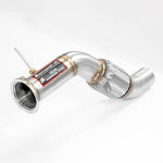 side close view of Supersprint Downpipe (Replace diesel-soot filter) for BMW E90 Sedan 2006-2009 with white background