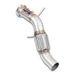 top close view of Supersprint Downpipe (Replace diesel-soot filter) for BMW E90 Sedan 2006-2009 with white background