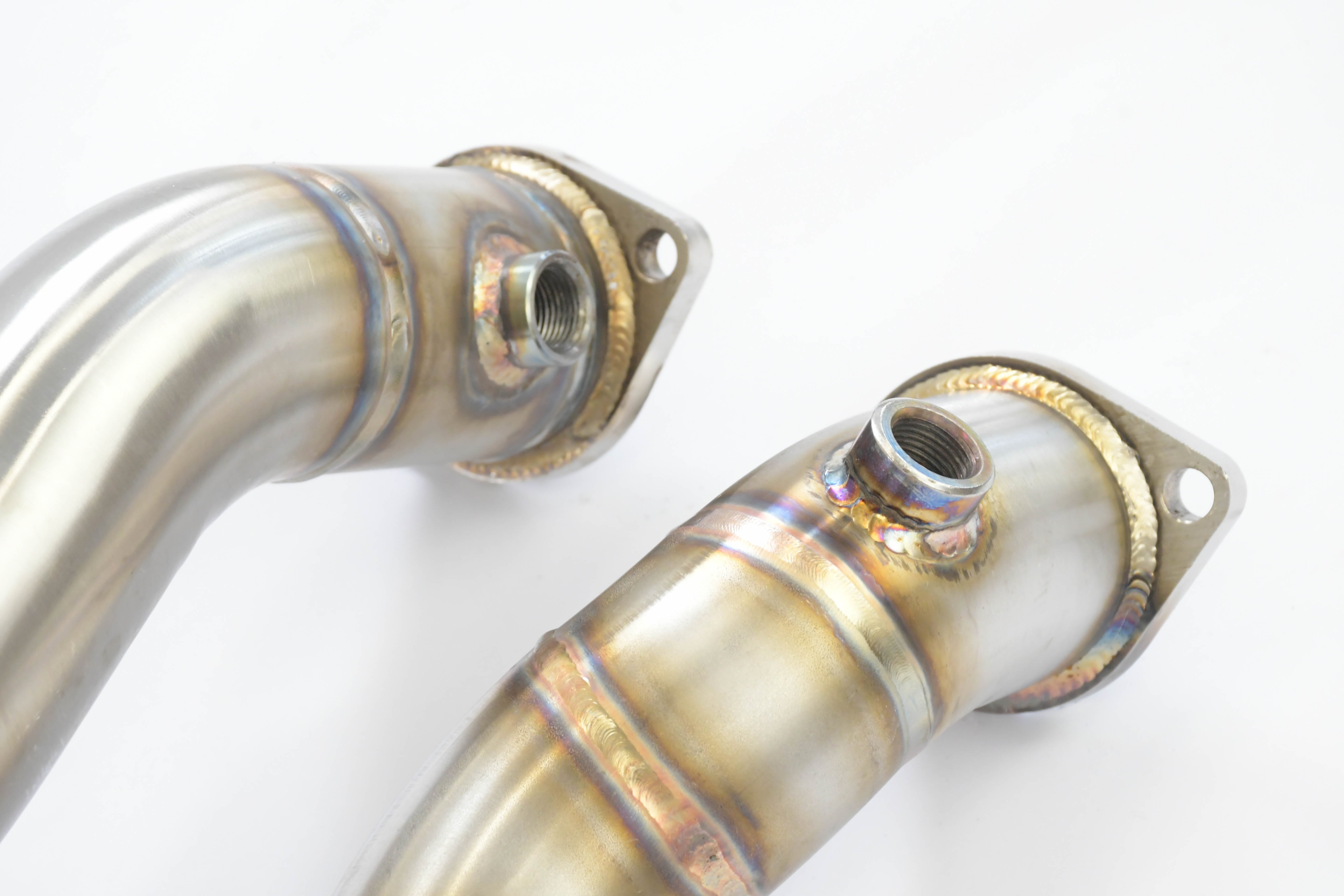 close view of Supersprint Turbo Downpipe Kit for Alpina B3 (E90) 4x4 3.0i Bi-Turbo 2007-2010 with white background
