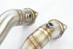 close view of Supersprint Turbo Downpipe Kit for Alpina B3 (E90) 4x4 3.0i Bi-Turbo 2007-2010 with white background