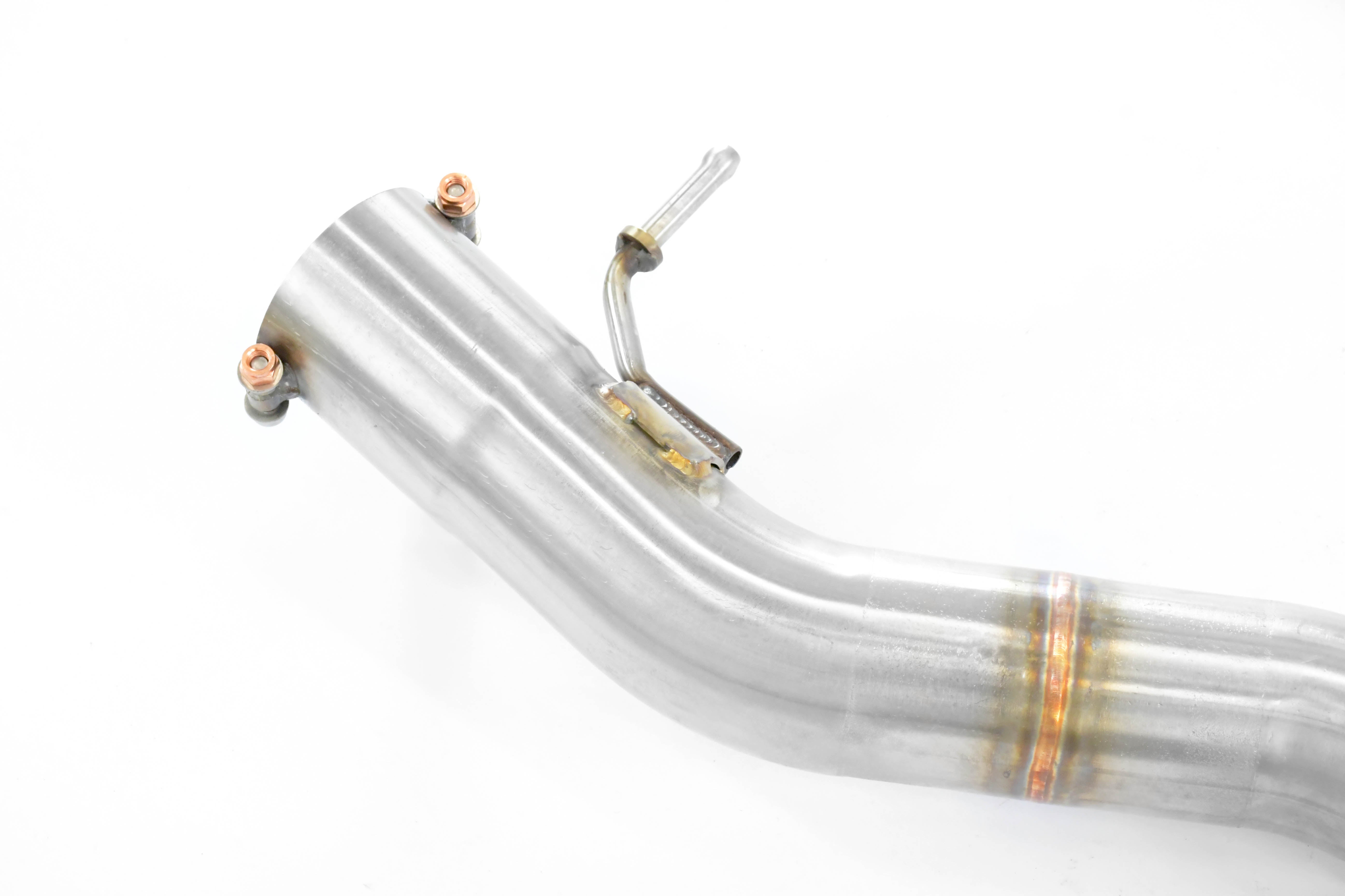 close top view of Supersprint Rear exhaust "Racing" OO80 Right - Left for BMW E82 Coupè - All models 2007–2013 with white background