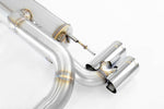 detailed view of Supersprint Rear exhaust "Racing" OO80 Right - Left for BMW E82 Coupè - All models 2007–2013 white background