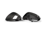 A back and front view of AUTOTECKNIC REPLACEMENT DRY CARBON MIRROR COVERS - PORSCHE 9Y0 CAYENNE 2019-2025 with white background