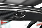 Close-up of carbon weave and latch on Capristo Huracan bonnet