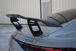Carbon rear wing mounted on the decklid from behind, view 2 - Carbon Fiber Rear Wing for the 2024-2026 AMG GT 55 / GT 63 Coupe