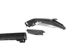 A side front view of AUTOTECKNIC DRY CARBON REAR DIFFUSER TRIM SET Gloss Finish - BMW G80 M3 | G82/ G83 M4 2021+ with white background