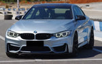 A front wide view of AUTOTECKNIC DRY CARBON CORSA FRONT AERO LIP - BMW F80 M3 | F82/ F83 M4 2014+ fitted on a car