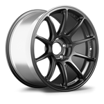 Dark gunmetal finished forged wheel with split-spoke design and polished silver barrel shown at three-quarter angle - APEX Wheels wheel for 18x13 ET56 5x120.65 - Satin Black