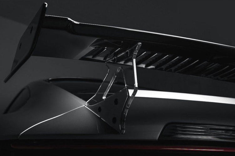 A close up view of TECHART Rear Spoiler II Porsche 992 Carrera Cabriolet
