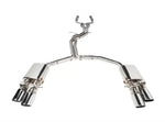 A front wide view of IPE SS Cat-Back Exhaust System with Remote Control for Audi S6 / S7 C7 2013-2016 with white background
