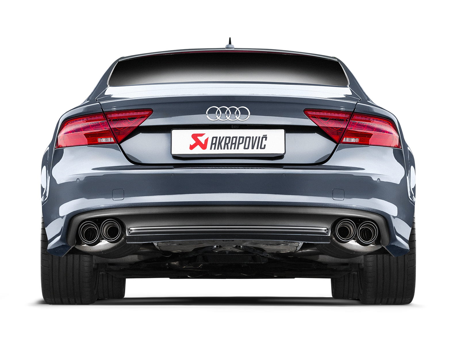 Akrapovic Audi S6 Sedan / S7 Sportback (C7) Evolution Line Cat Back (Titanium) w/ Carbon Tips S-AU/TI/6H for Audi S6 Sedan C7 2013-2018, detail view