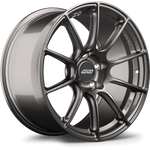 Gunmetal finished alloy wheel with ten-spoke design and center cap on white background - APEX Wheels wheel for 18x9 ET30 5x120 - Anthracite