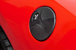 Capristo carbon fiber gas cap for the Ferrari 488 in gloss carbon, close-up