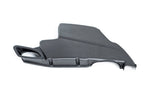 Black carbon fiber airbox lid with angular curved shape featuring integrated intake opening and multiple mounting tabs along the bottom edge - Eventuri airbox lid for BMW M3