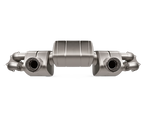 Akrapovic Slip-On Race Line (Titanium) S-PO/TI/18/1 for Porsche 718 Cayman GT4 / Boxster Spyder (982) 2020-2023, angled view