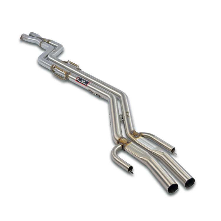 wide view of Supersprint Centre "X-Pipe" for BMW E30 M3 Sport Evolution 2.5L 1989-1992 with white background
