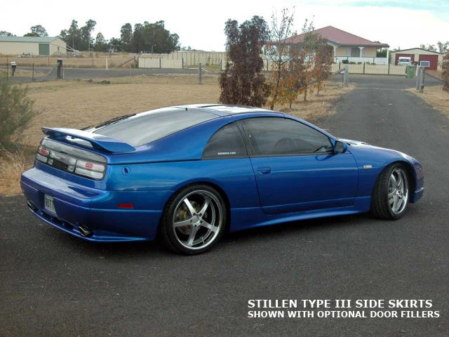 wide view of Stillen Type III Side Skirt [Driver Side] for Nissan 300ZX [Z32] 2+2 1990-1996 fitted inside a car