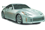 wide view of Stillen Power Hood [Fiberglass Series 1] for Nissan 350Z [Z33] 2003-2006 fitted inside a car