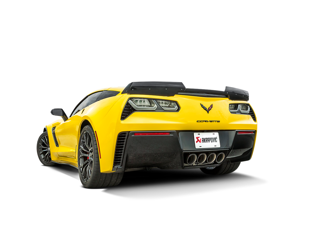 Akrapovic Chevrolet Corvette Z06 (C7) Slip-On Line (Titanium) w/ Carbon Tips MTP-CO/TI/2 for Chevrolet Corvette Z06 C7 2015-2019, top view