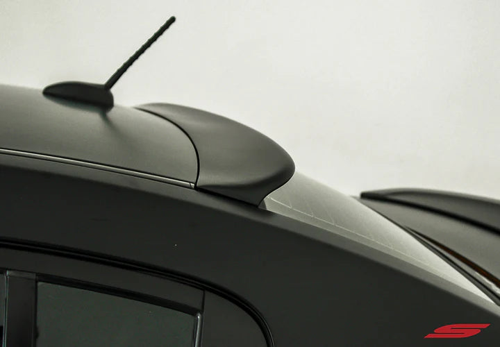 wide view of Stillen Roof Wing for Nissan Sentra 2007-2012 fitted inside a car