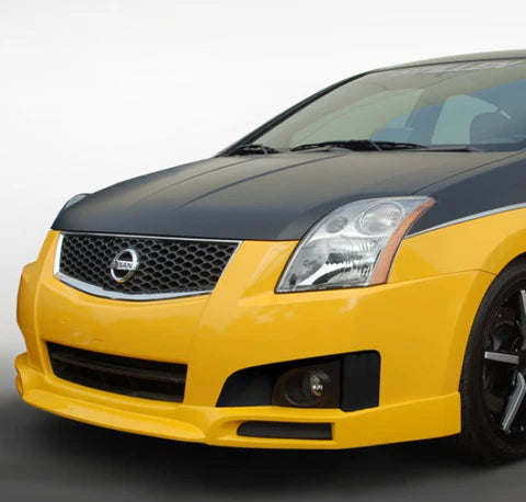 wide view of Stillen Front Lip Spoiler for Nissan Sentra SE-R Spec V 2007-2011 fitted inside a car