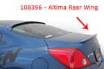 wide view of Stillen Rear Deck Wing for Nissan Altima Coupe 2008-2012 fitted inside a car