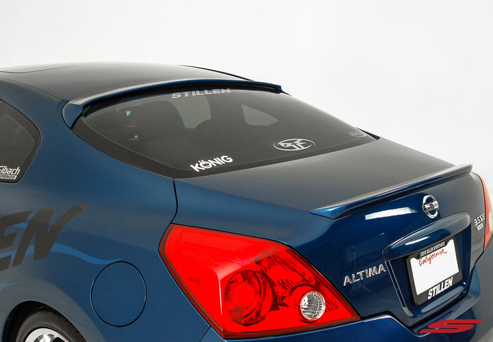 close view of Stillen Roof Wing for Nissan Altima Coupe 2008-2012 fitted inside a car